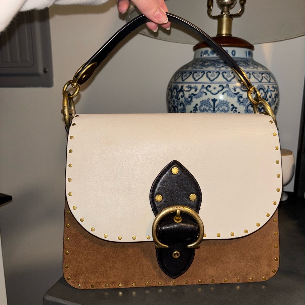 Coach Beat Shoulder Colorblock Bag with Rivets